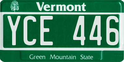 VT license plate YCE446