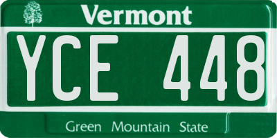 VT license plate YCE448