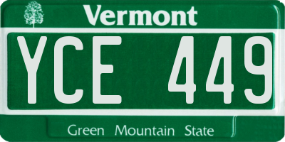 VT license plate YCE449