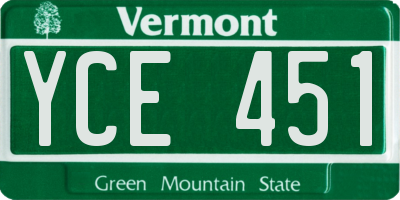 VT license plate YCE451