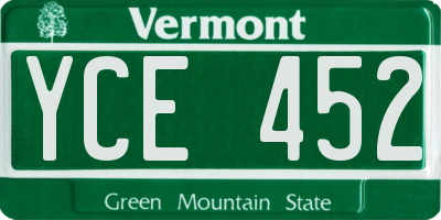 VT license plate YCE452