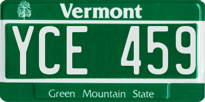 VT license plate YCE459