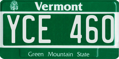 VT license plate YCE460