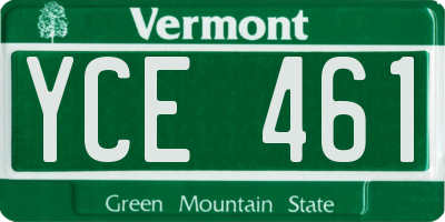 VT license plate YCE461