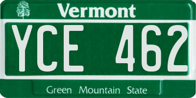 VT license plate YCE462