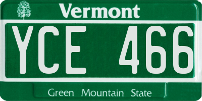 VT license plate YCE466