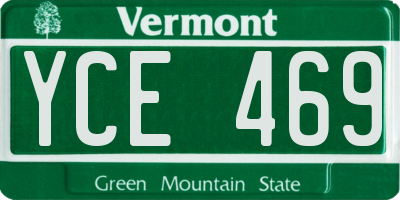 VT license plate YCE469