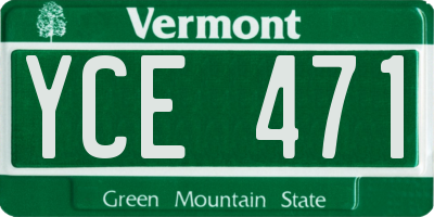 VT license plate YCE471