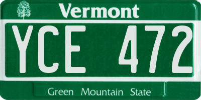 VT license plate YCE472