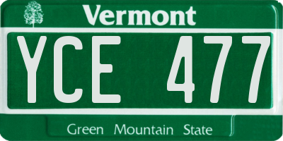 VT license plate YCE477