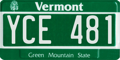 VT license plate YCE481