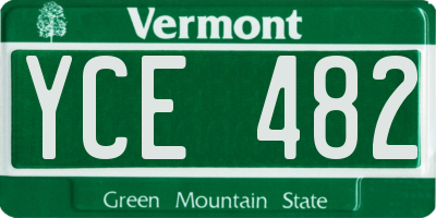 VT license plate YCE482
