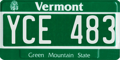 VT license plate YCE483