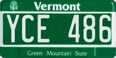 VT license plate YCE486