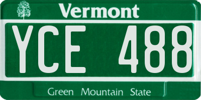VT license plate YCE488