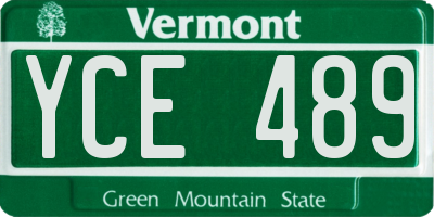 VT license plate YCE489
