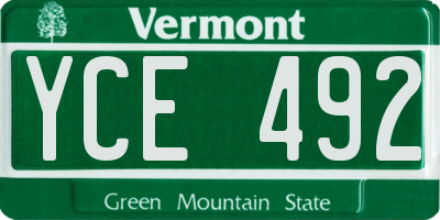 VT license plate YCE492