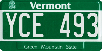 VT license plate YCE493