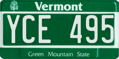 VT license plate YCE495