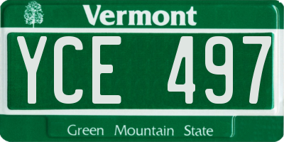 VT license plate YCE497