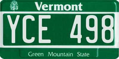 VT license plate YCE498