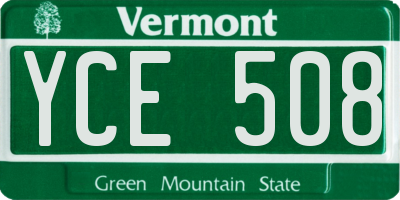 VT license plate YCE508