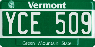 VT license plate YCE509