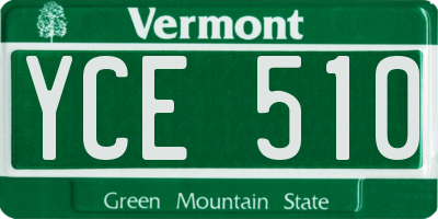 VT license plate YCE510