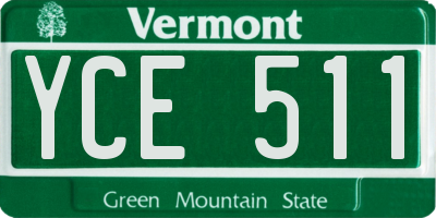 VT license plate YCE511