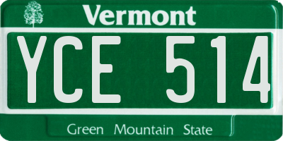 VT license plate YCE514