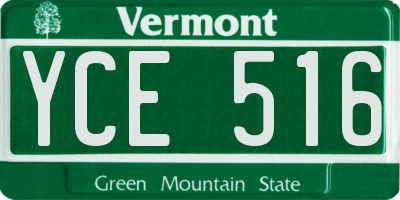 VT license plate YCE516