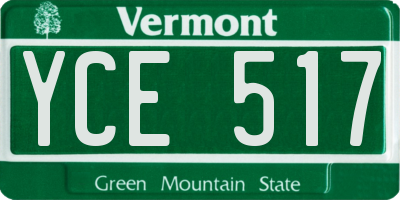 VT license plate YCE517