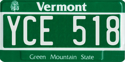 VT license plate YCE518
