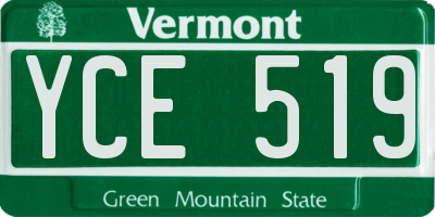 VT license plate YCE519