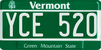 VT license plate YCE520