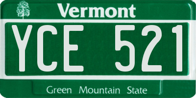 VT license plate YCE521