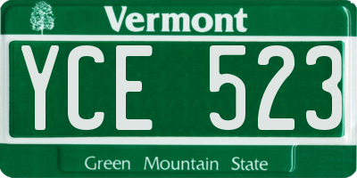 VT license plate YCE523