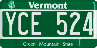 VT license plate YCE524