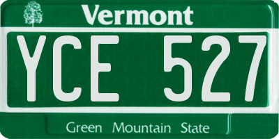 VT license plate YCE527
