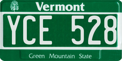VT license plate YCE528