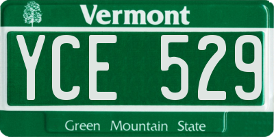 VT license plate YCE529