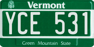VT license plate YCE531