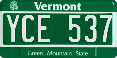 VT license plate YCE537