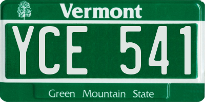 VT license plate YCE541