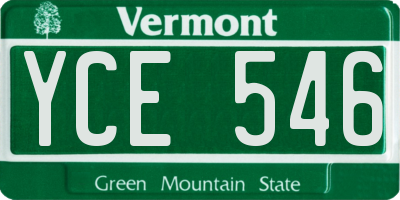 VT license plate YCE546