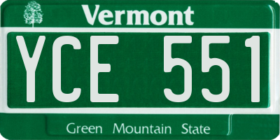 VT license plate YCE551