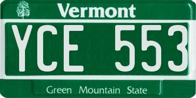 VT license plate YCE553