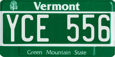 VT license plate YCE556