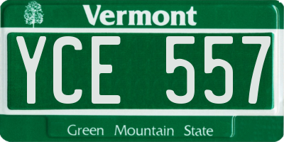 VT license plate YCE557
