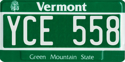 VT license plate YCE558